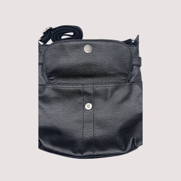 Tyler Rodan Black Faux Leather Crossbody Bag – Adjustable Fabric Strap - Picture 3 of 14